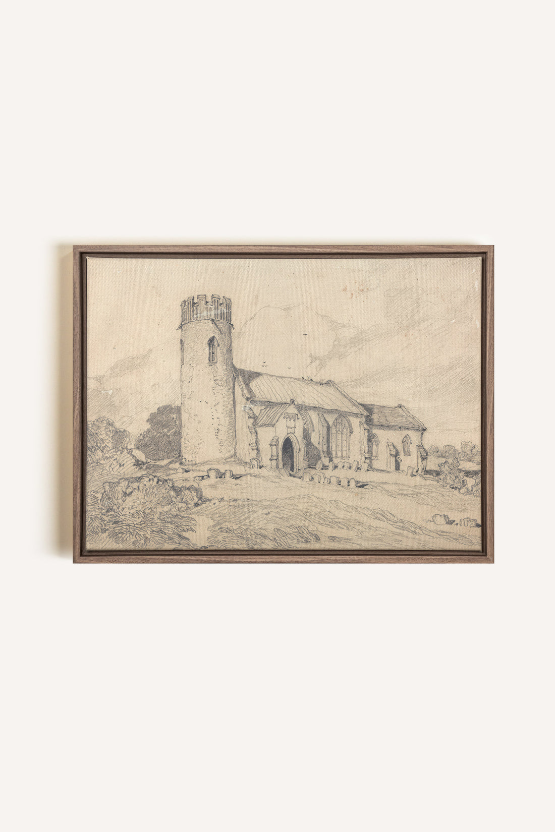 TOUR SOLITAIRE, Oeuvre sur toile étirée, encadré Brun Chêne