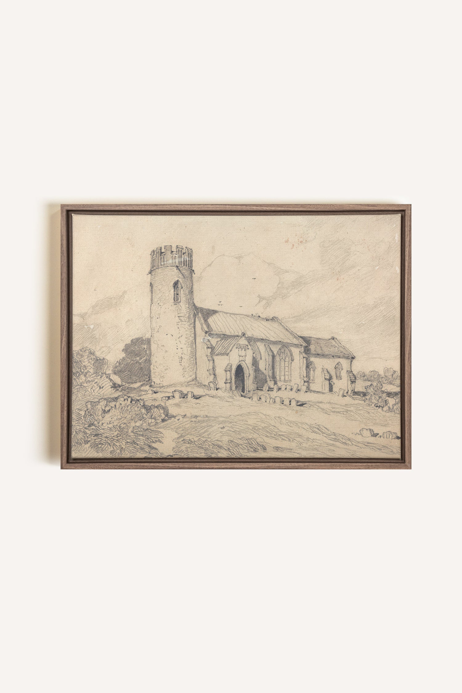 TOUR SOLITAIRE, Oeuvre sur toile étirée, encadré Brun Chêne