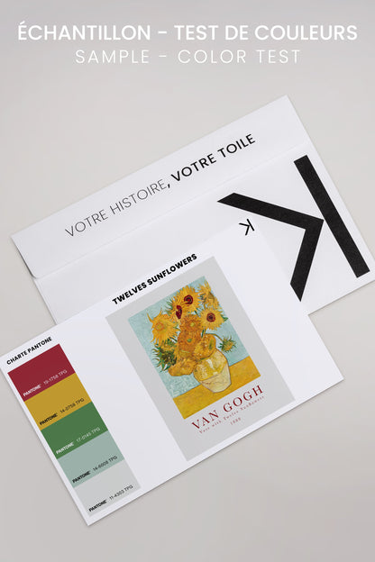 OLEKA CANVAS - TWELVES SUNFLOWERS, Oeuvre sur toile étirée, encadré Naturel Clair