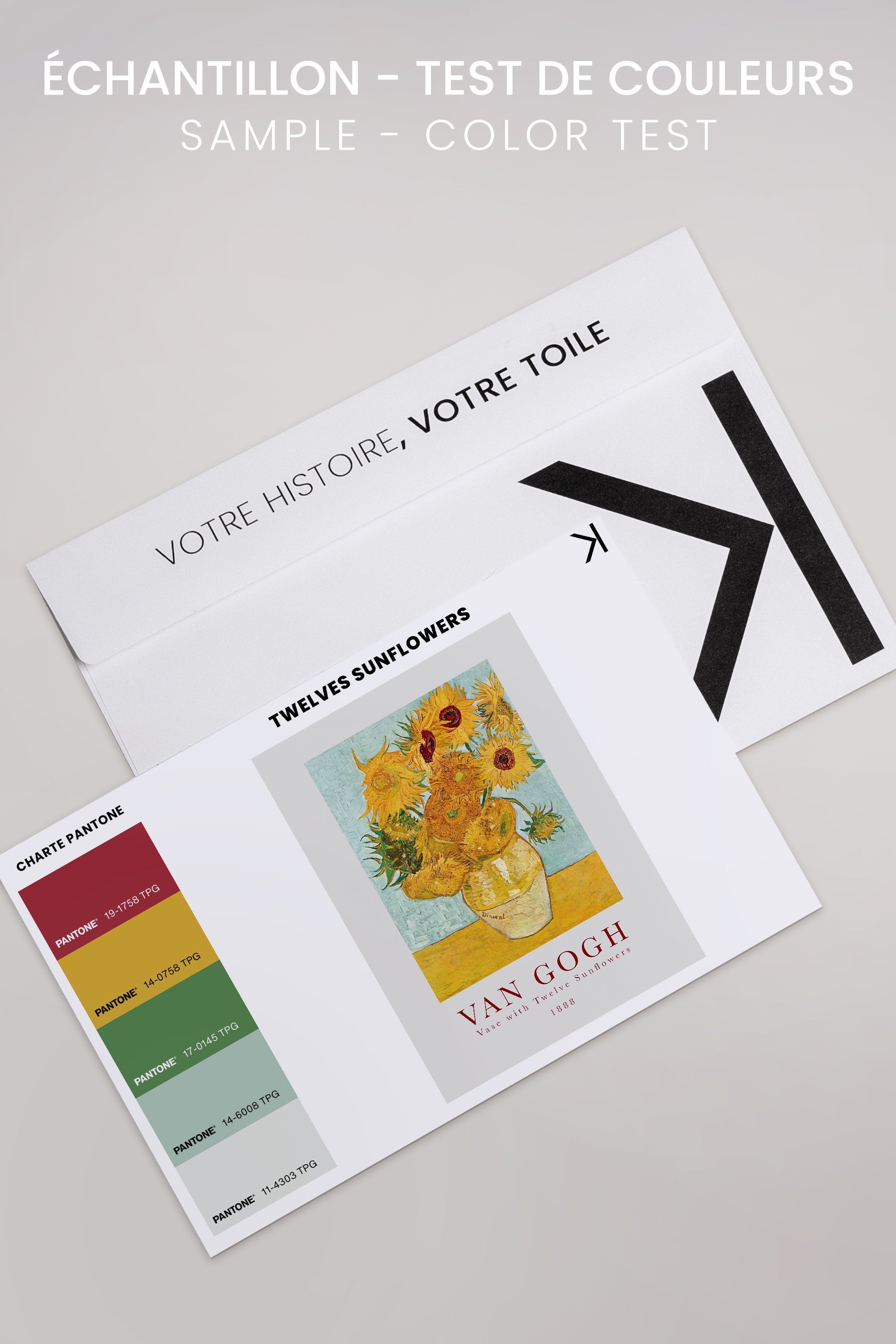 OLEKA CANVAS - TWELVES SUNFLOWERS, Oeuvre sur toile étirée, encadré Brun Noyer