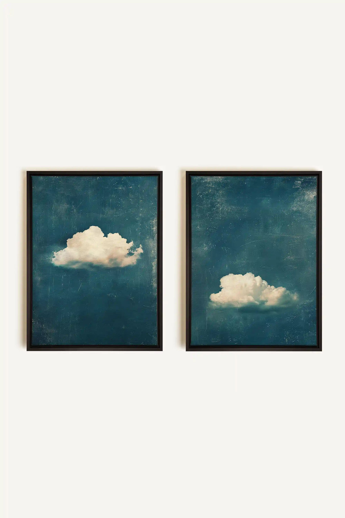 TWILIGHT BLUE SET, 2 Oeuvres sur toile étirée, encadré Noir