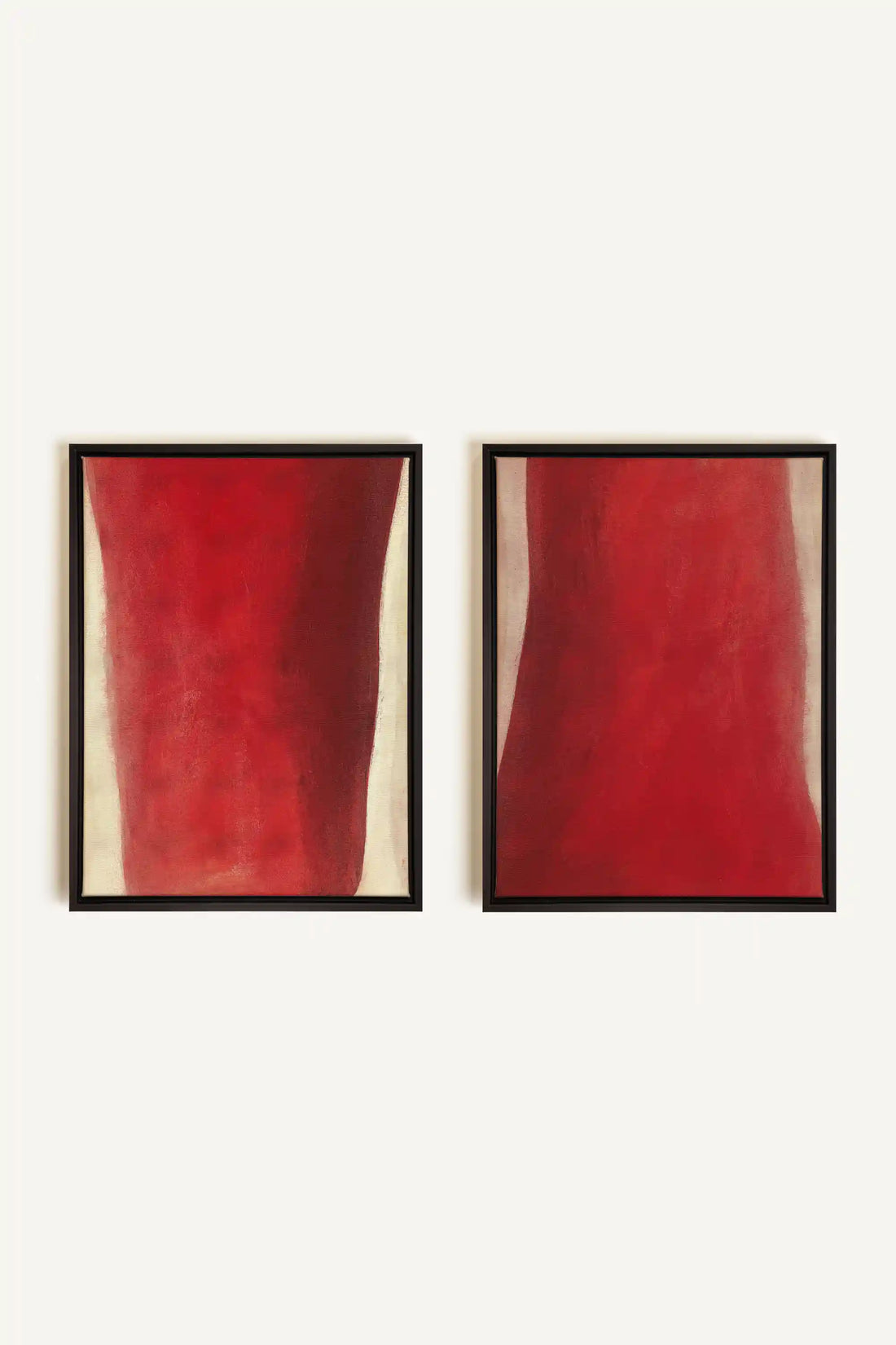 TWIN FLAMES, 2 Works on stretched canvas, black framed