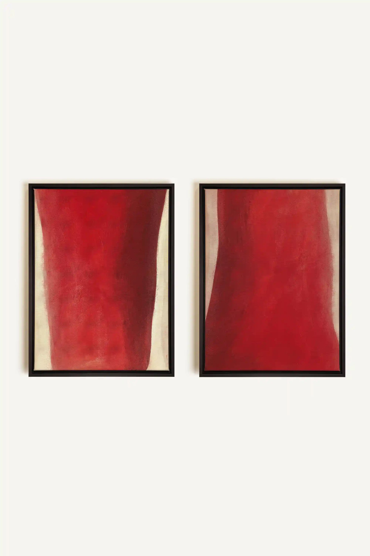 TWIN FLAMES, 2 Oeuvres sur toile étirée, encadré Noir