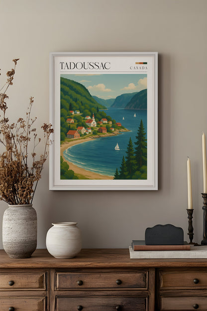 OLEKA CANVAS - TADOUSSAC, Oeuvre sur toile étirée, encadré Blanc