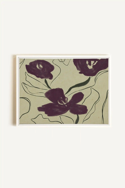 VELVET GARDEN, Artwork on stretched canvas, framed in white