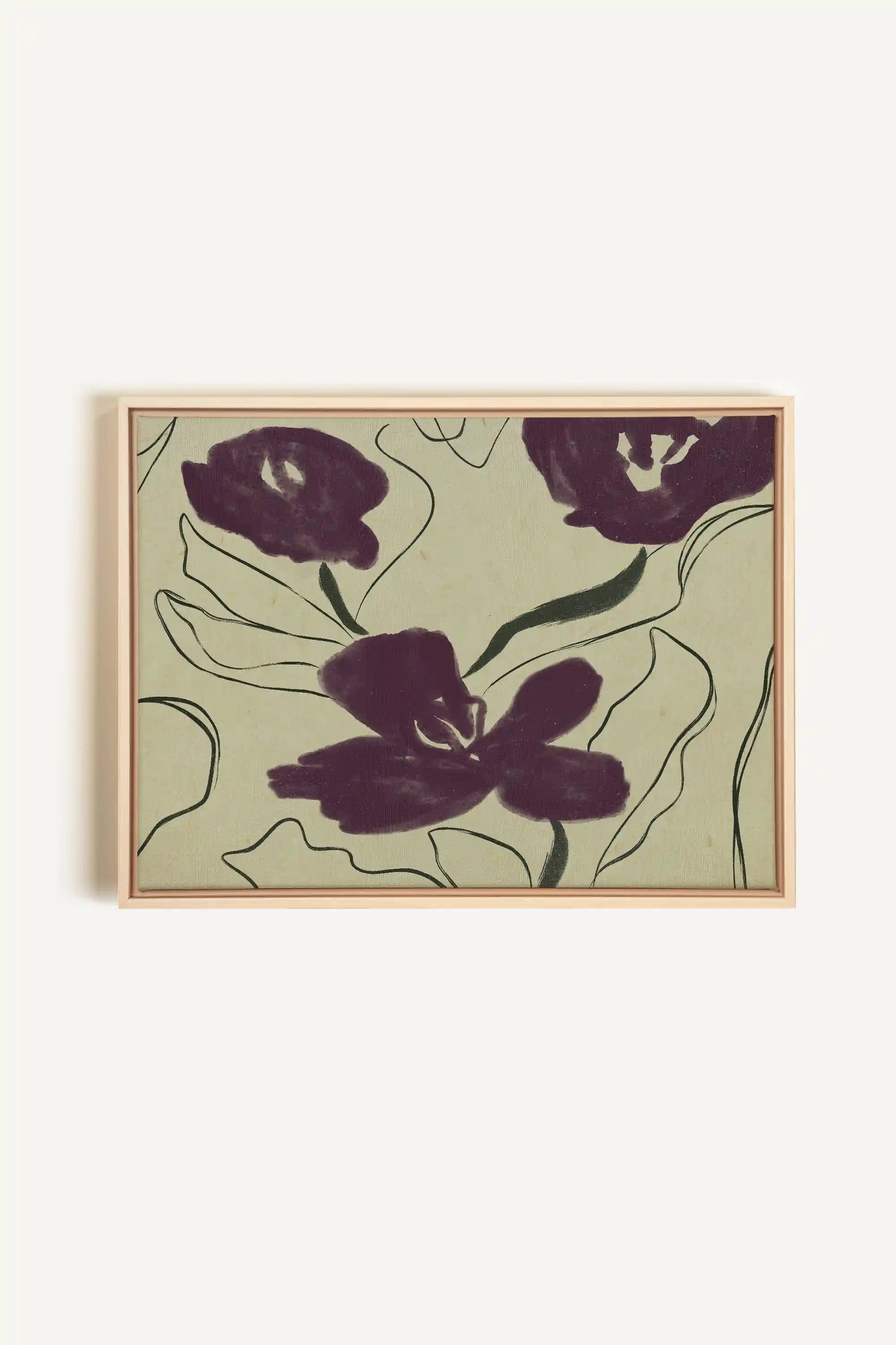 VELVET GARDEN, Oeuvre sur toile étirée, encadré Naturel Clair