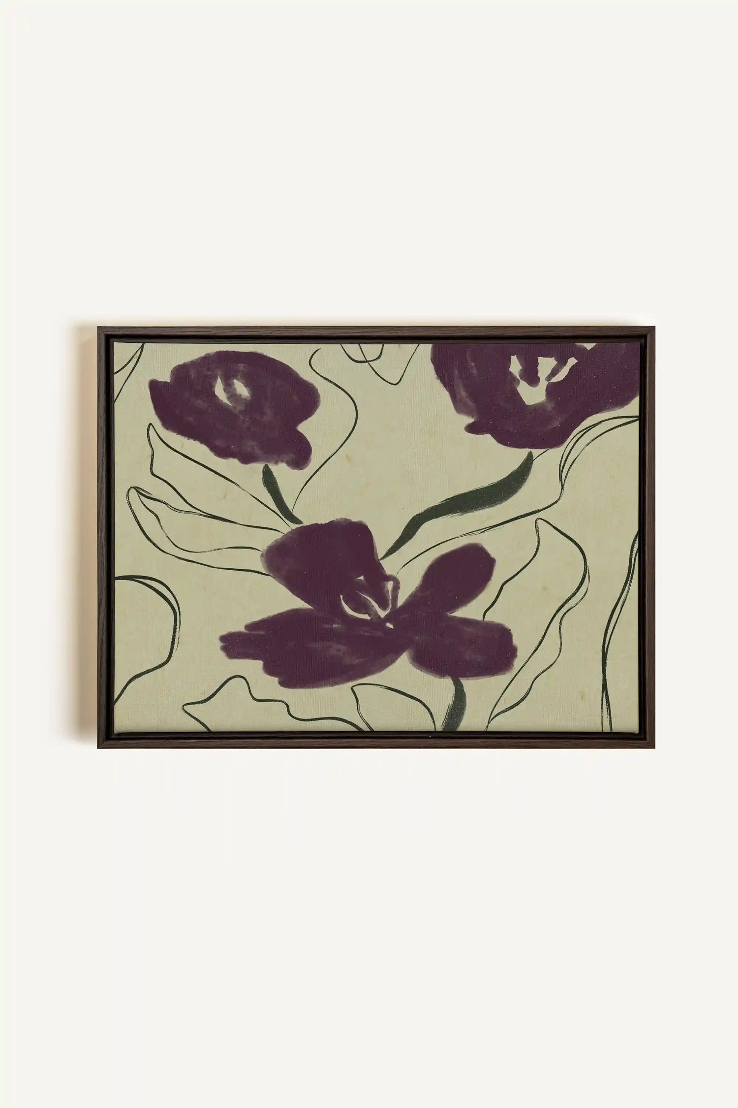 VELVET GARDEN, Artwork on stretched canvas, framed in Walnut Brown