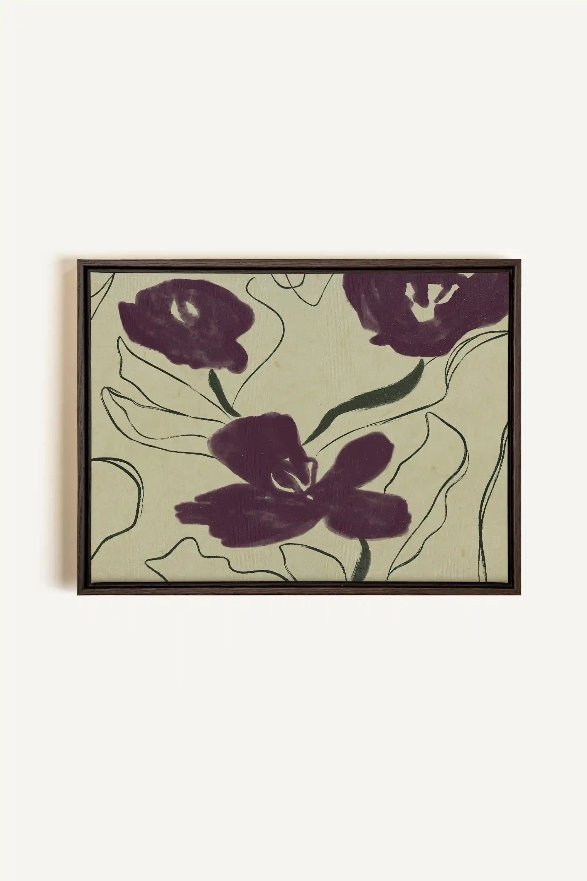 VELVET GARDEN, Artwork on stretched canvas, framed in Walnut Brown