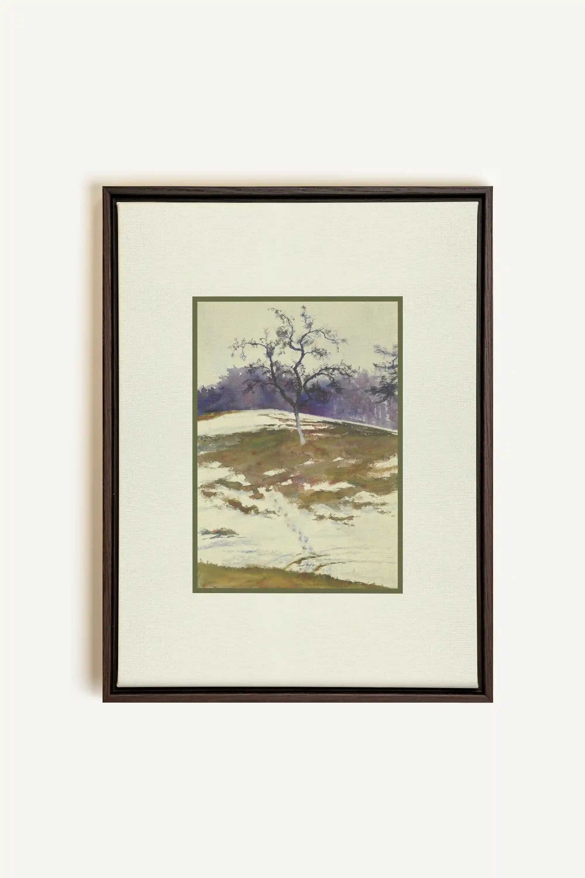 VESTIGE DE SAISON, Artwork on stretched canvas, framed in Walnut Brown