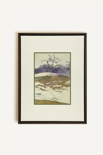 VESTIGE DE SAISON, Artwork on stretched canvas, framed in Walnut Brown