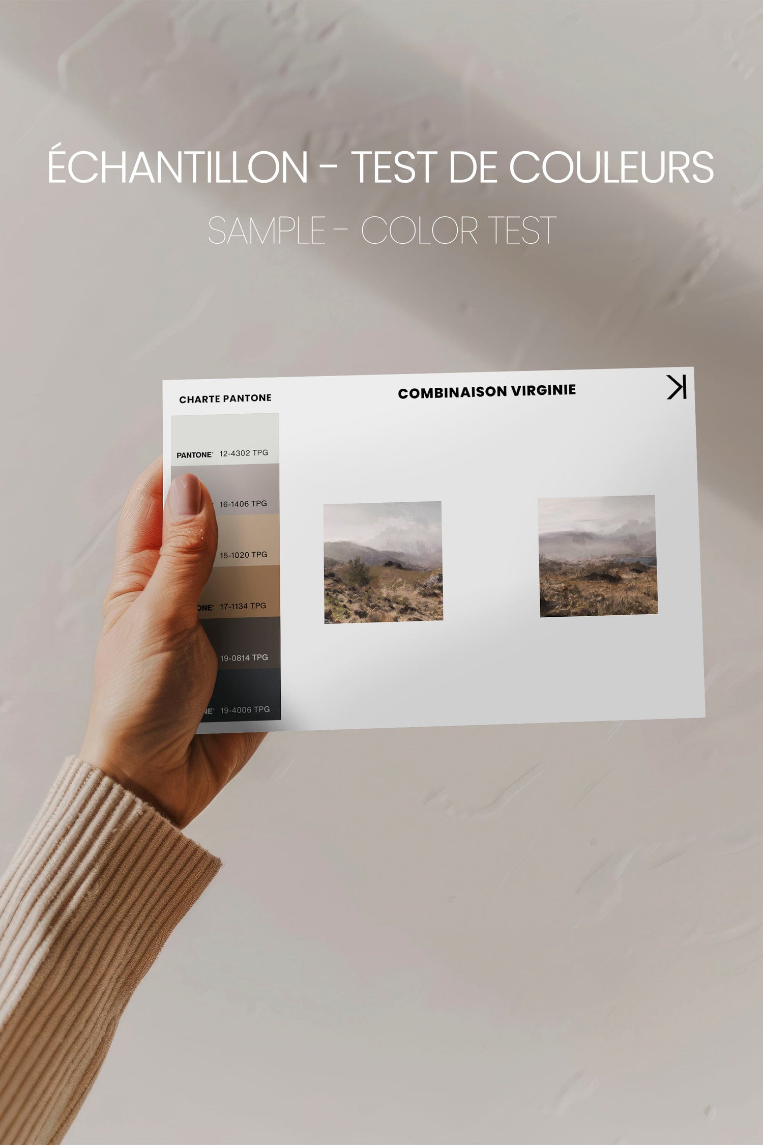 OLEKA CANVAS - COMBINAISON VIRGINIE, 2 Oeuvres sur toile étirée, encadré Brun Noyer