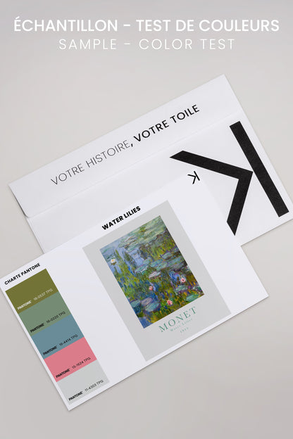 OLEKA CANVAS - WATER LILIES, Oeuvre sur toile étirée, encadré Blanc