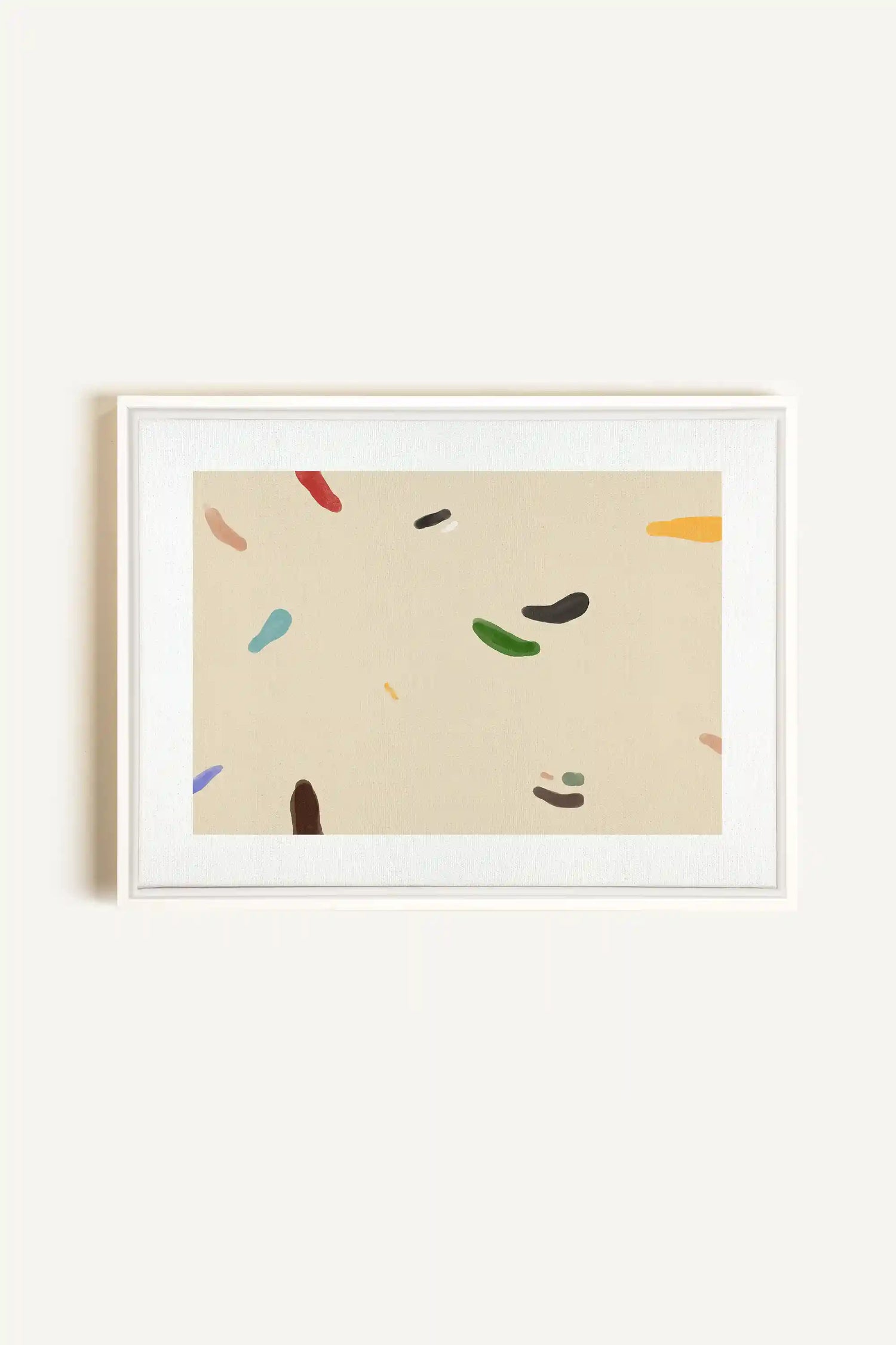 WATERCOLOR DRIFT, Artwork on stretched canvas, framed in white