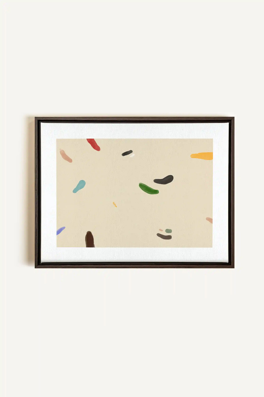 WATERCOLOR DRIFT, Oeuvre sur toile étirée, encadré Brun Noyer