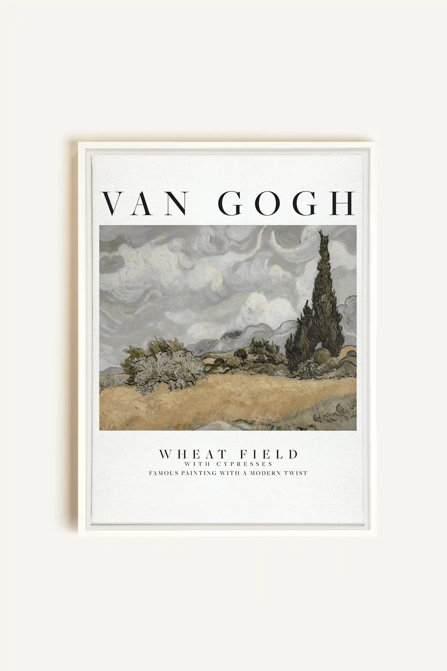 WHEATS FIELD, Oeuvre sur toile étirée, encadré Blanc