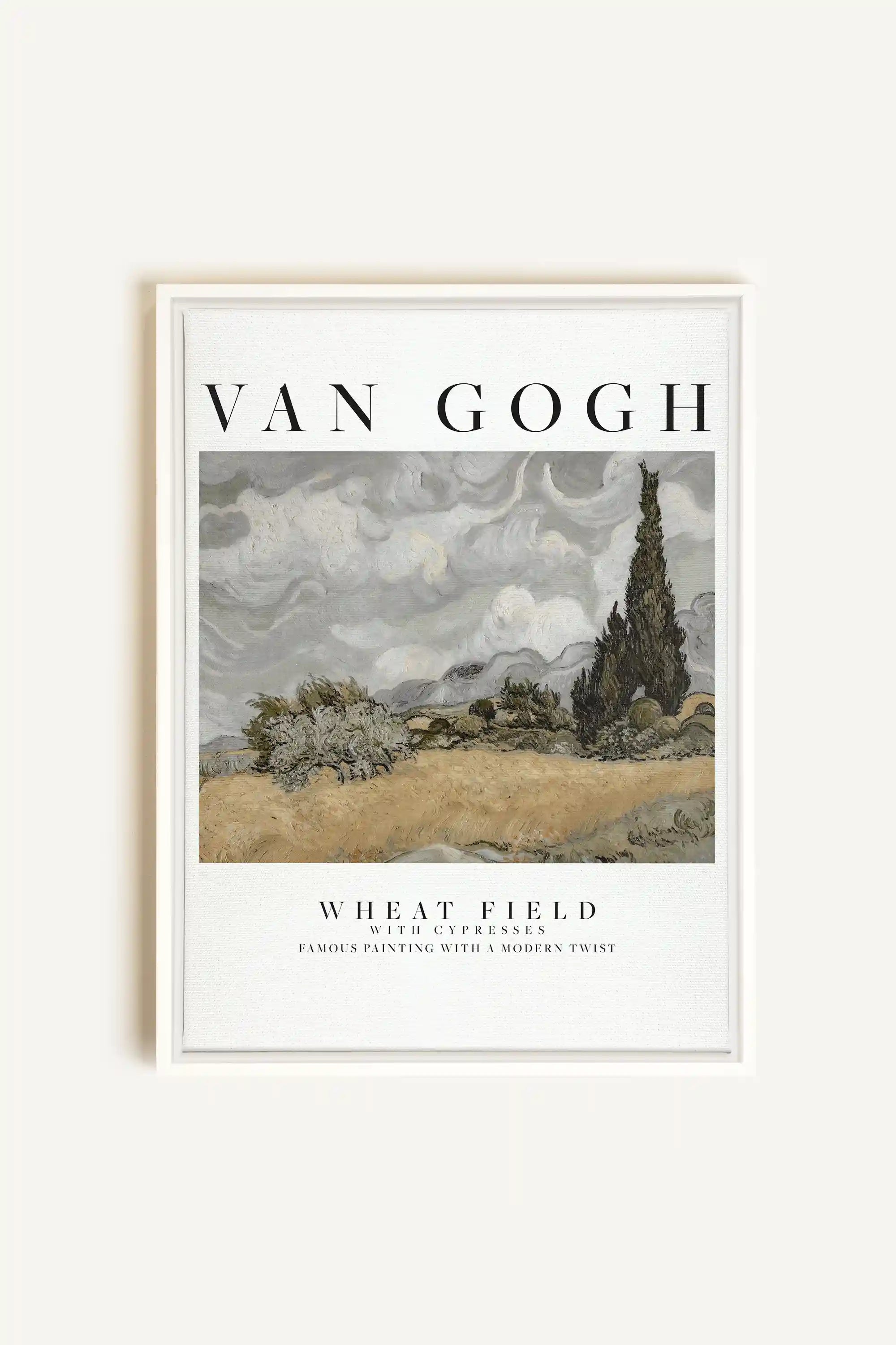 WHEATS FIELD, Oeuvre sur toile étirée, encadré Blanc