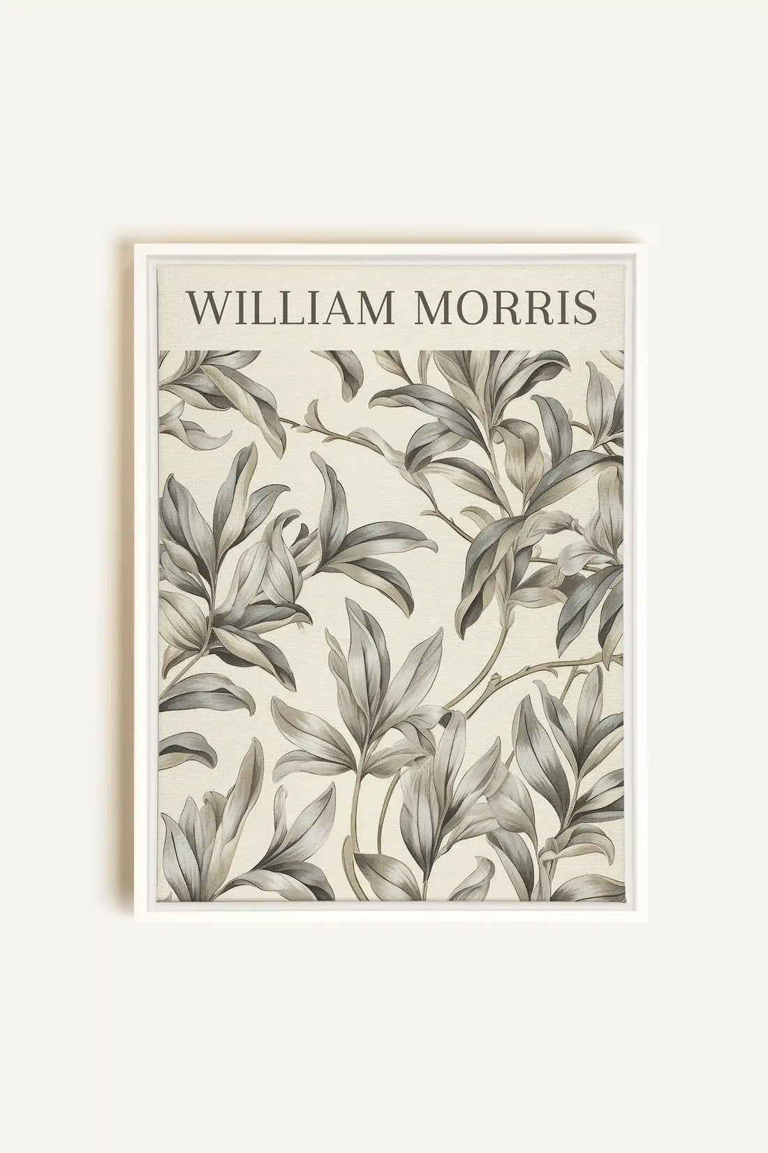 WILLIAM MORRIS, Artwork on stretched canvas, framed in white