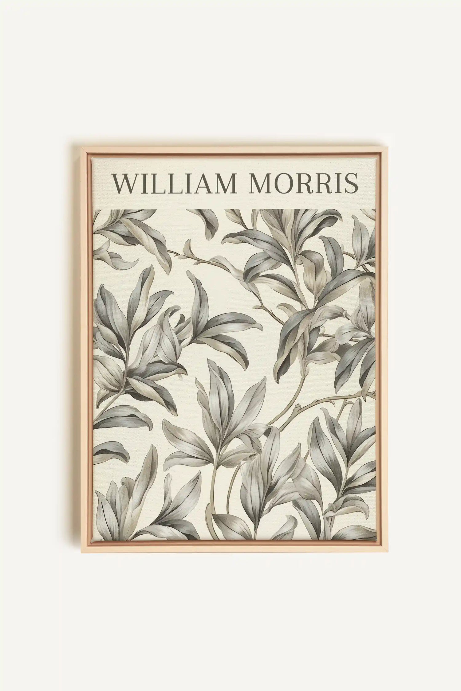 WILLIAM MORRIS, Oeuvre sur toile étirée, encadré Naturel Clair