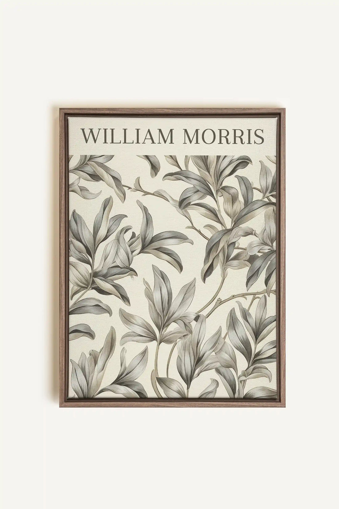 WILLIAM MORRIS, Artwork on stretched canvas, framed in Brown Oak