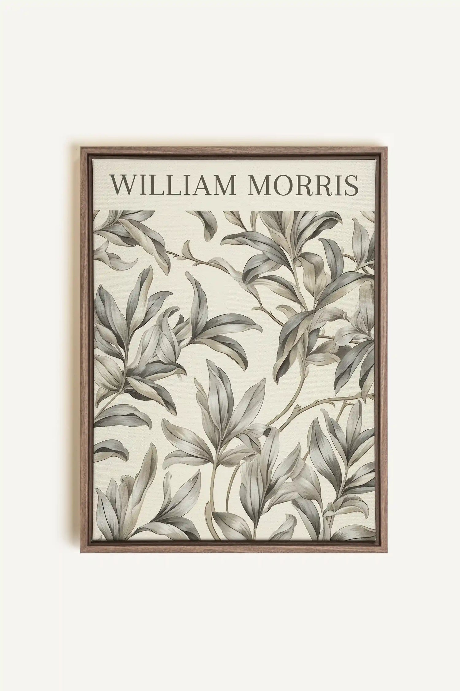 WILLIAM MORRIS, Artwork on stretched canvas, framed in Brown Oak