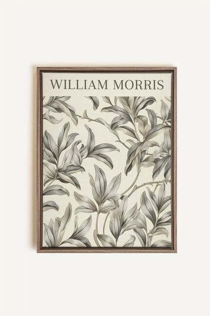 WILLIAM MORRIS, Artwork on stretched canvas, framed in Brown Oak