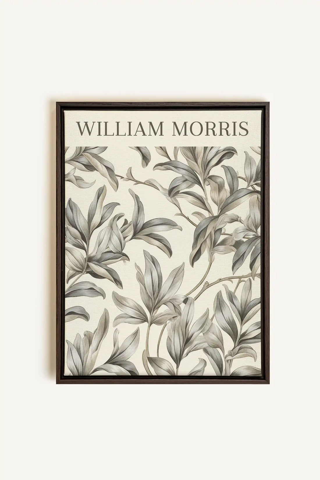 WILLIAM MORRIS, Artwork on stretched canvas, framed in Walnut Brown
