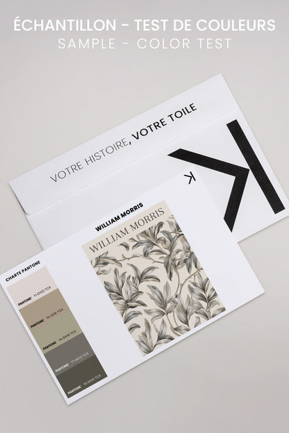 OLEKA CANVAS - WILLIAM MORRIS, Oeuvre sur toile étirée, encadré Blanc