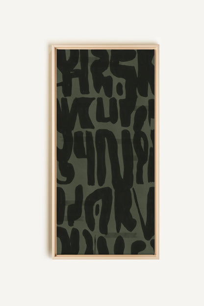 WILD SCRIPT, Oeuvre sur toile étirée, encadré Naturel Clair