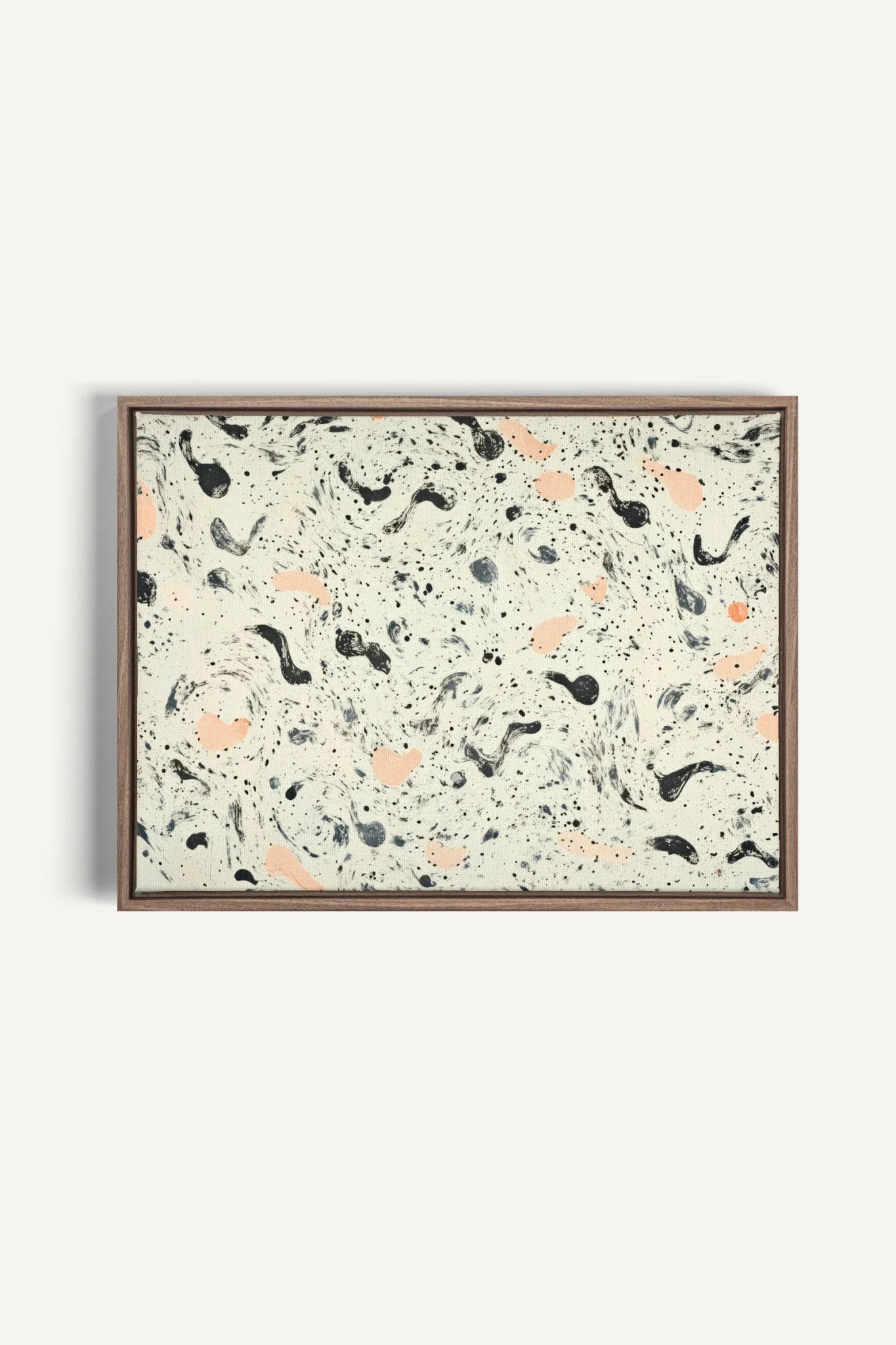 OLEKA CANVAS - ABSTRACT SPARKS, Oeuvre sur toile étirée, encadré Brun Chêne