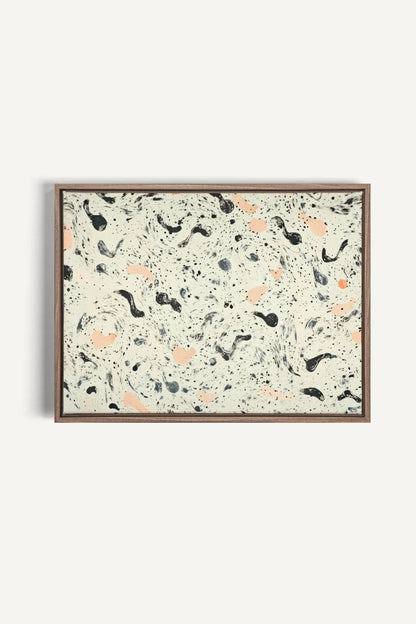 OLEKA CANVAS - ABSTRACT SPARKS, Oeuvre sur toile étirée, encadré Brun Chêne