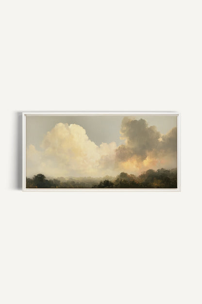 AFTER THE RAIN, Oeuvre sur toile étirée, encadré Blanc