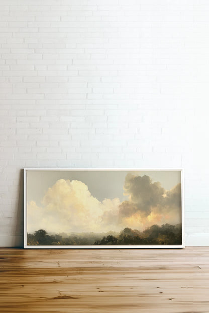 AFTER THE RAIN, Oeuvre sur toile étirée, encadré Blanc