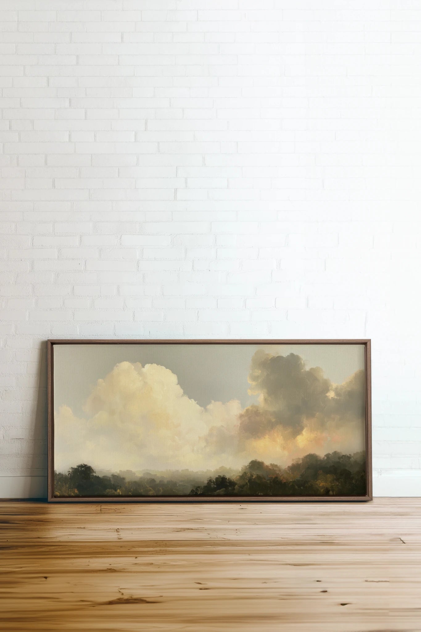 AFTER THE RAIN, Artwork on stretched canvas, Oak Brown frame