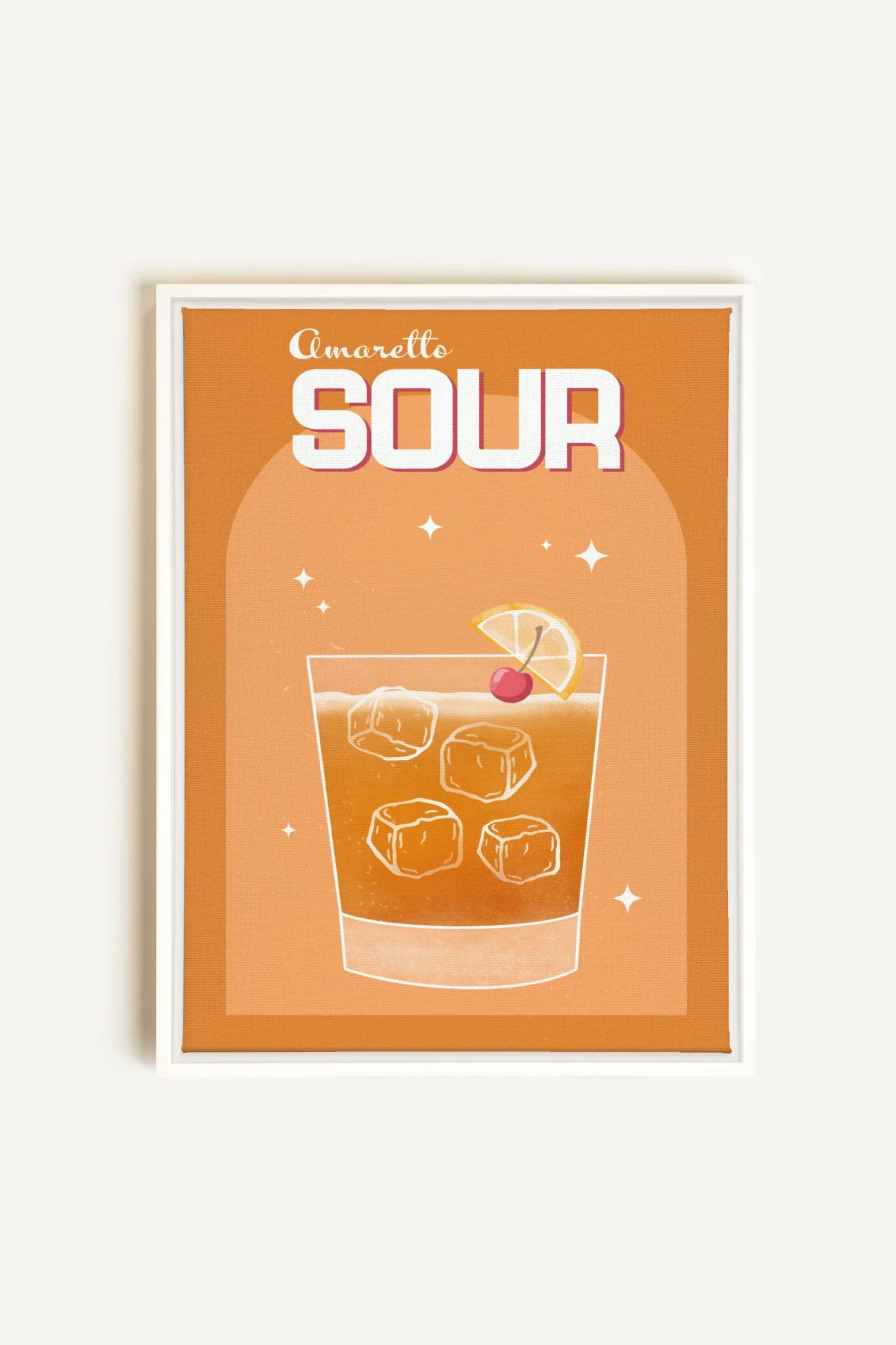 OLEKA CANVAS - AMARETTO SOUR, Oeuvre sur toile étirée, encadré Blanc