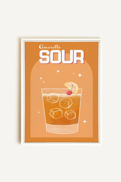 OLEKA CANVAS - AMARETTO SOUR, Oeuvre sur toile étirée, encadré Blanc