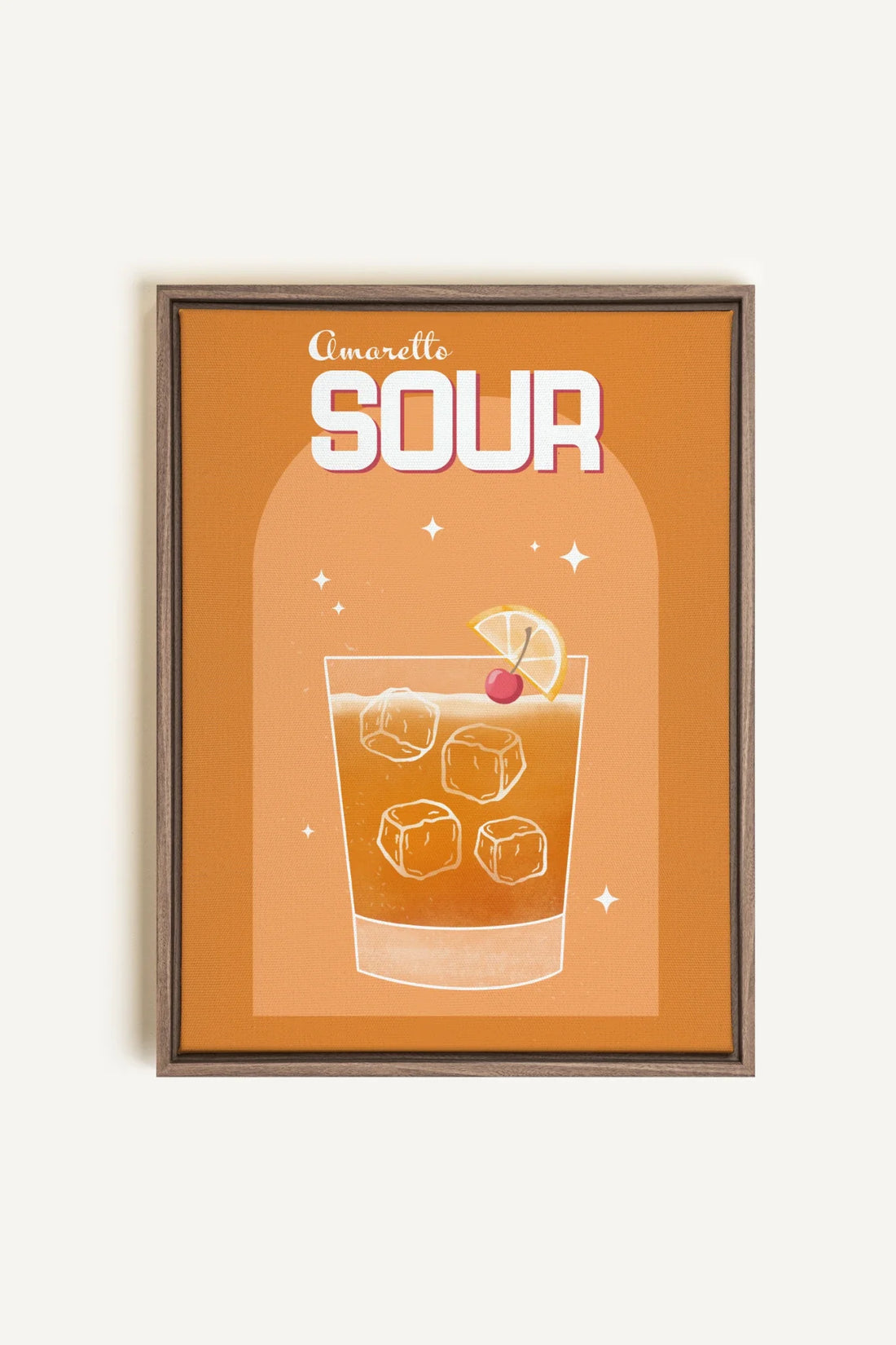 OLEKA CANVAS - AMARETTO SOUR, Oeuvre sur toile étirée, encadré Brun Chêne