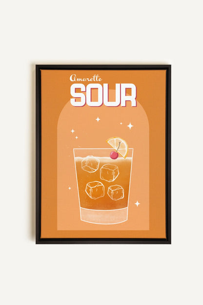 OLEKA CANVAS - AMARETTO SOUR, Oeuvre sur toile étirée, encadré Noir