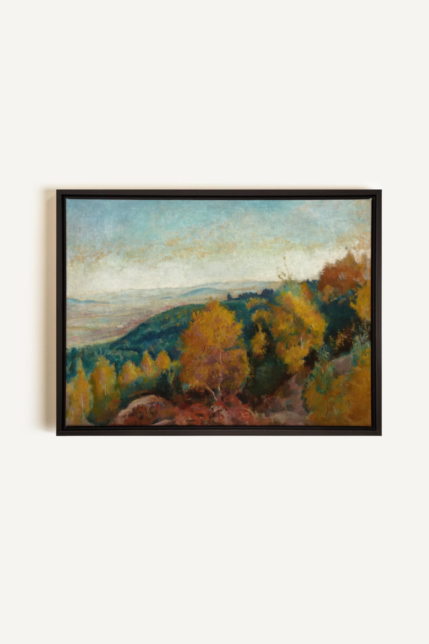 AMBER HILLS, Artwork on stretched canvas, framed in black