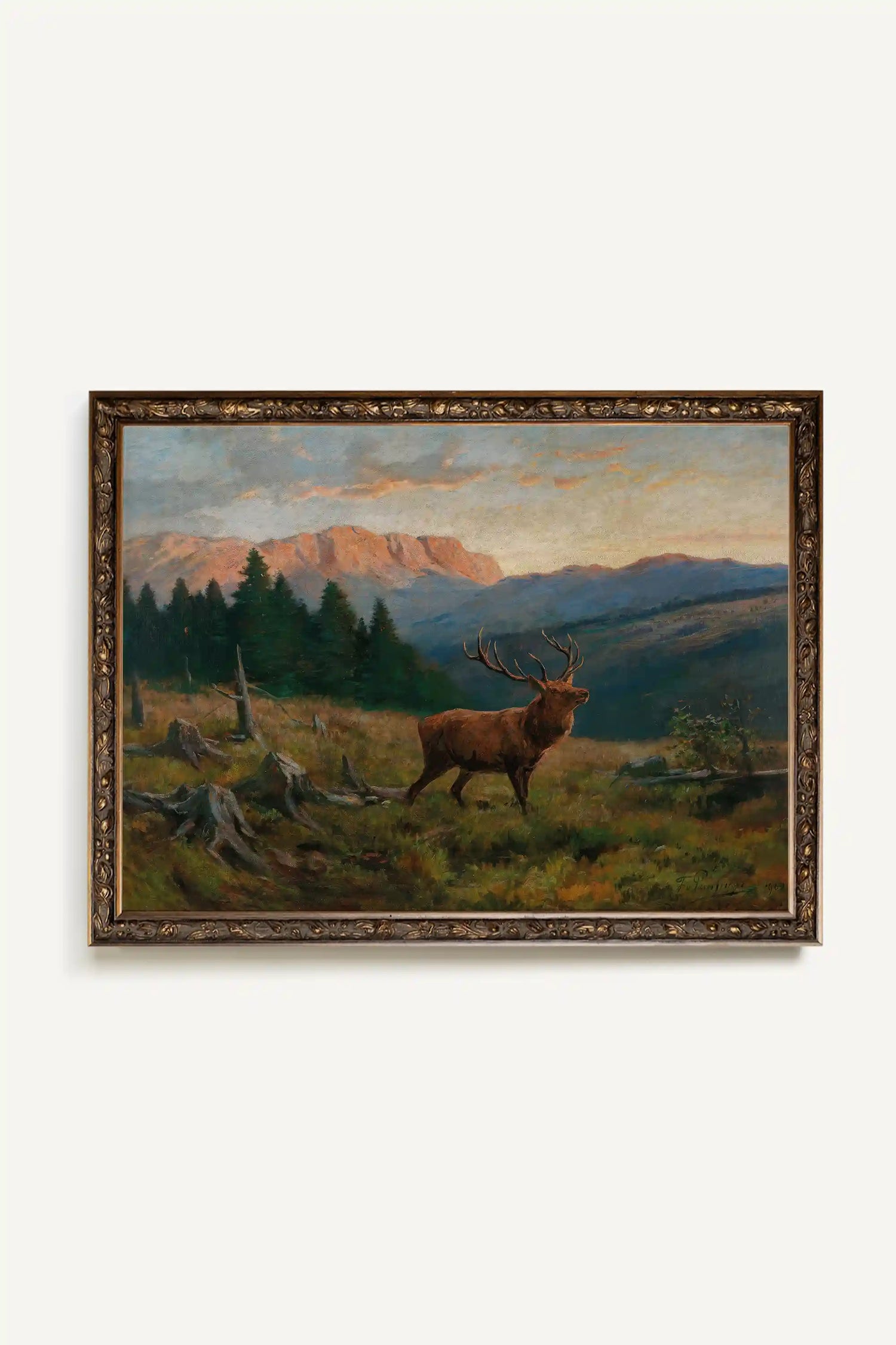 ÂME DE LA FORÊT, Artwork on rigid canvas, framed in Vintage Bronze