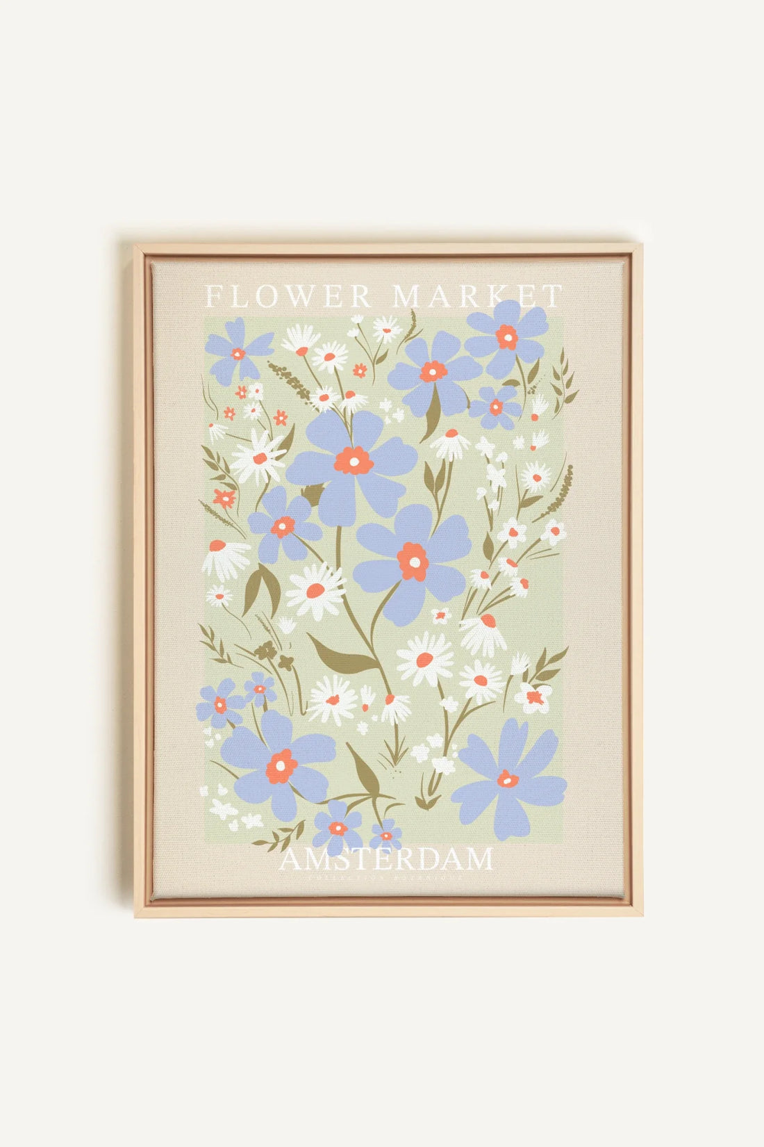 OLEKA CANVAS - AMSTERDAM BLOOM, Oeuvre sur toile étirée, encadré Naturel Clair