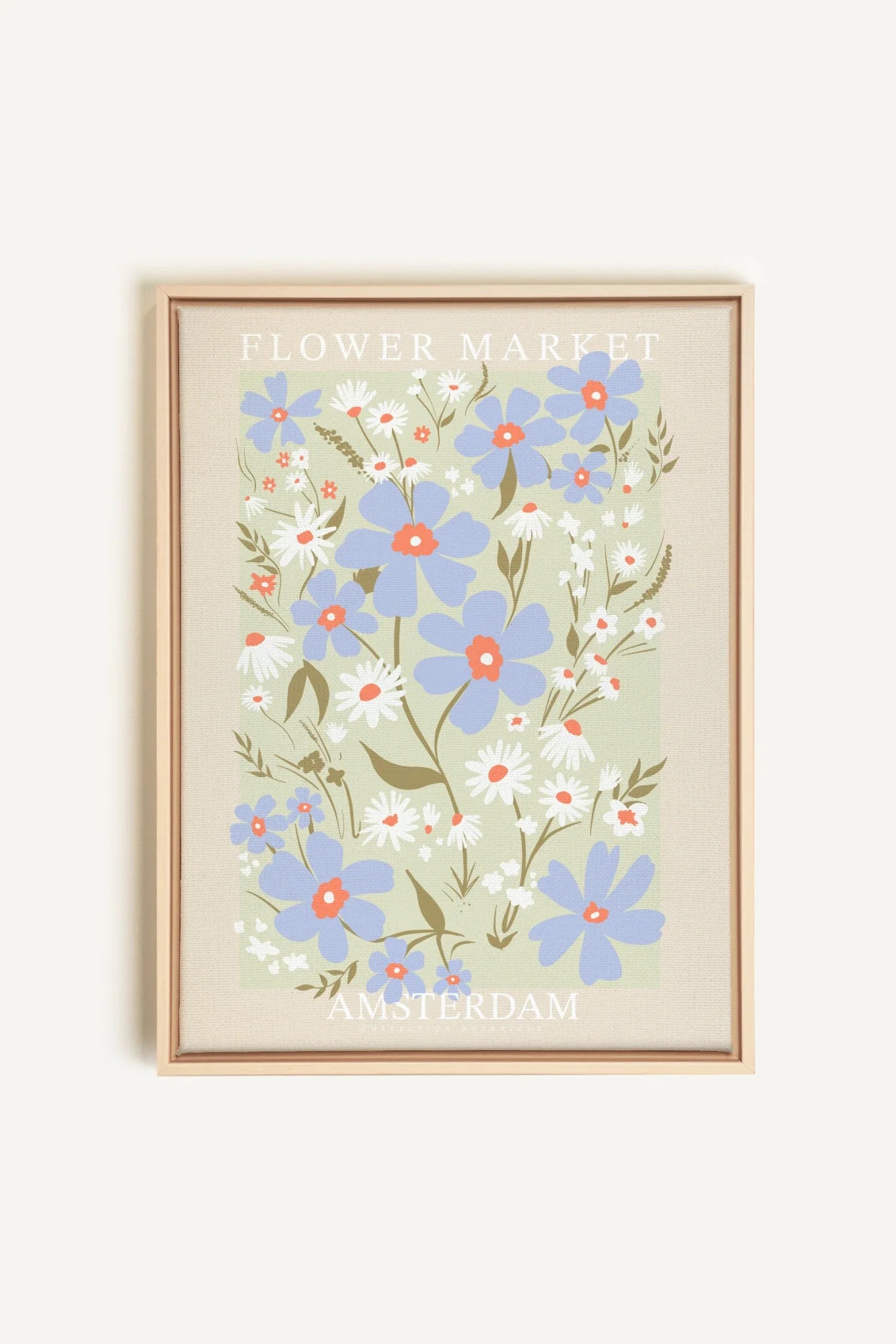 OLEKA CANVAS - AMSTERDAM BLOOM, Oeuvre sur toile étirée, encadré Naturel Clair