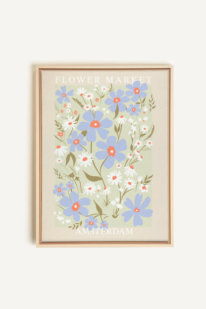 OLEKA CANVAS - AMSTERDAM BLOOM, Oeuvre sur toile étirée, encadré Naturel Clair