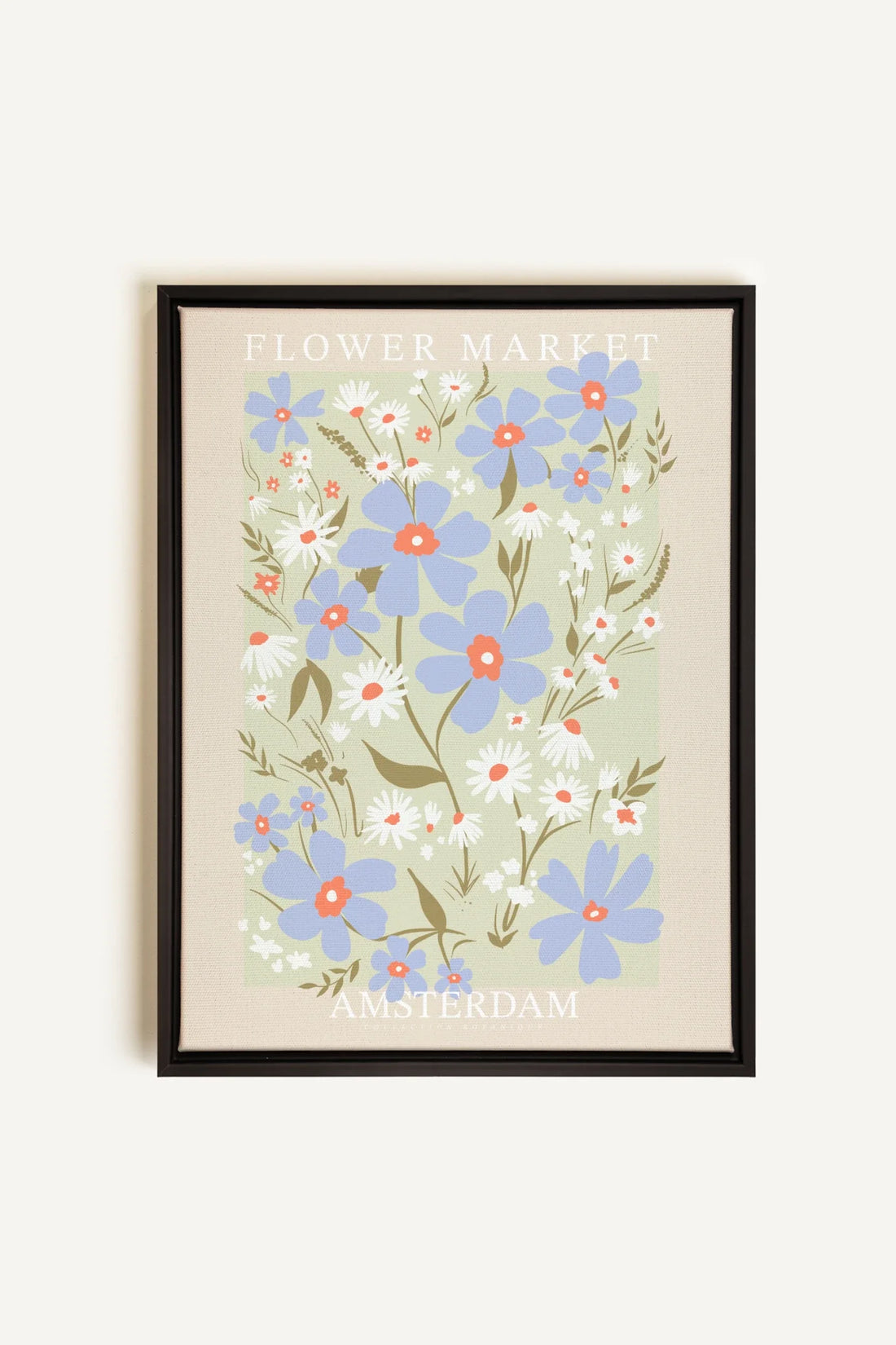 OLEKA CANVAS - AMSTERDAM BLOOM, Oeuvre sur toile étirée, encadré Noir