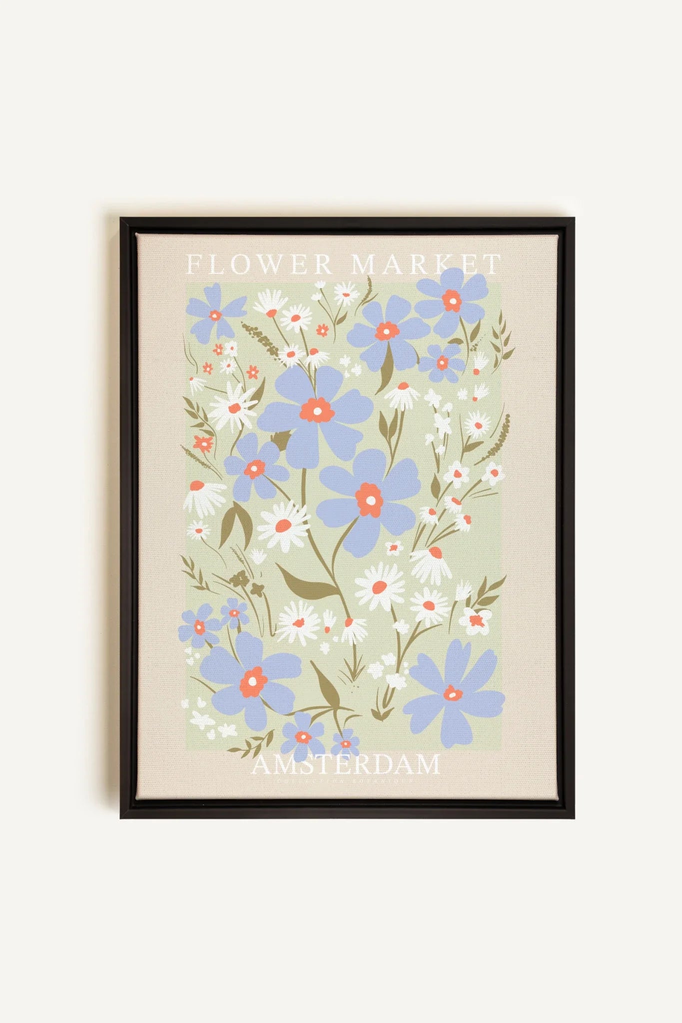 OLEKA CANVAS - AMSTERDAM BLOOM, Oeuvre sur toile étirée, encadré Noir