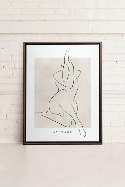 ANCRAGE, Artwork on stretched canvas, framed in Walnut Brown