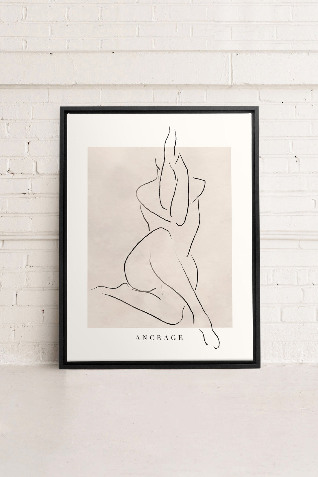 OLEKA CANVAS - ANCRAGE, Oeuvre sur toile étirée, encadré Noir