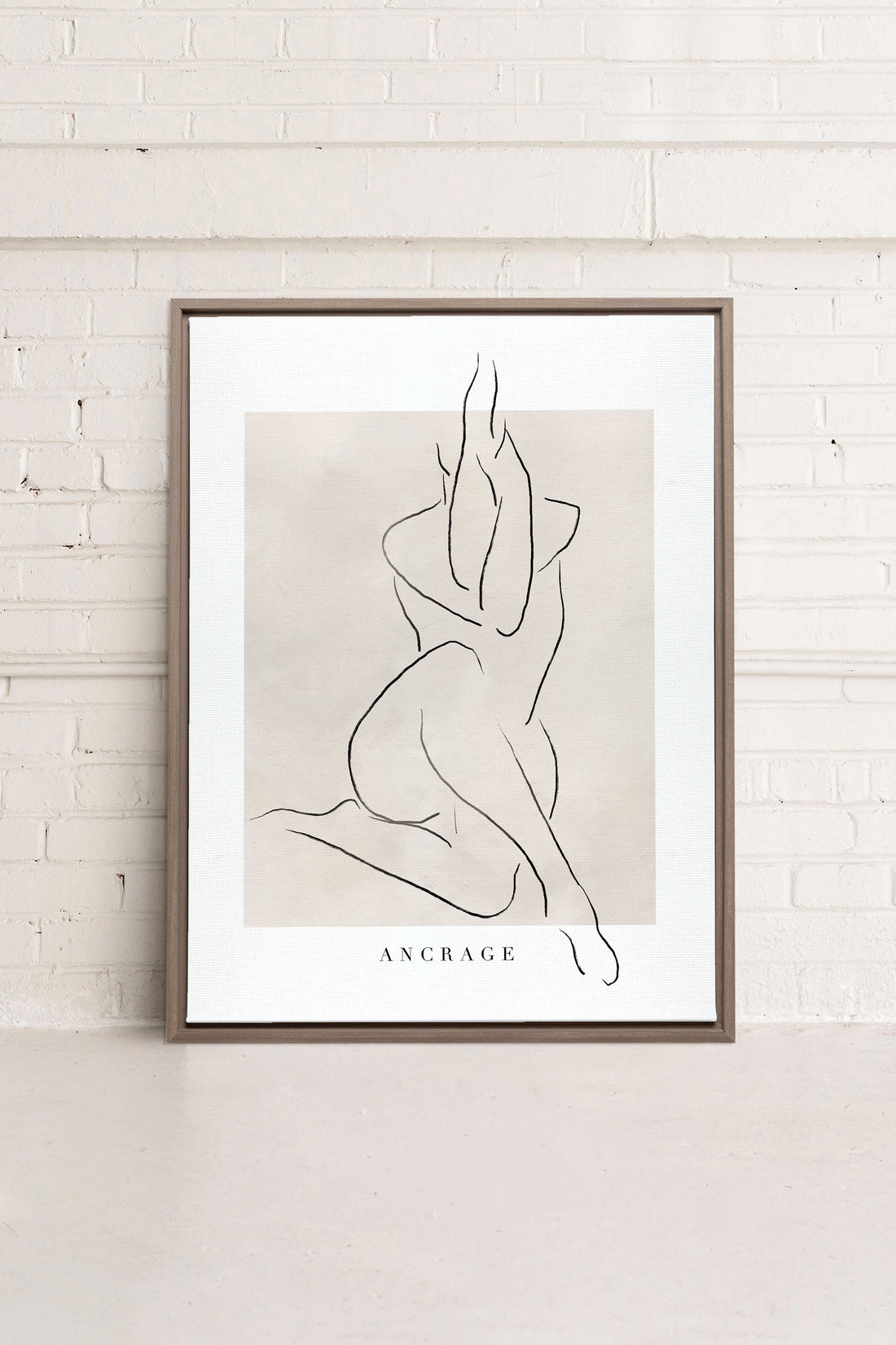 OLEKA CANVAS - ANCRAGE, Oeuvre sur toile étirée, encadré Brun Chêne