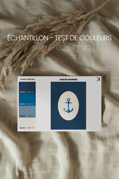 ANCRE MARINE, Work on canvas, light natural frame