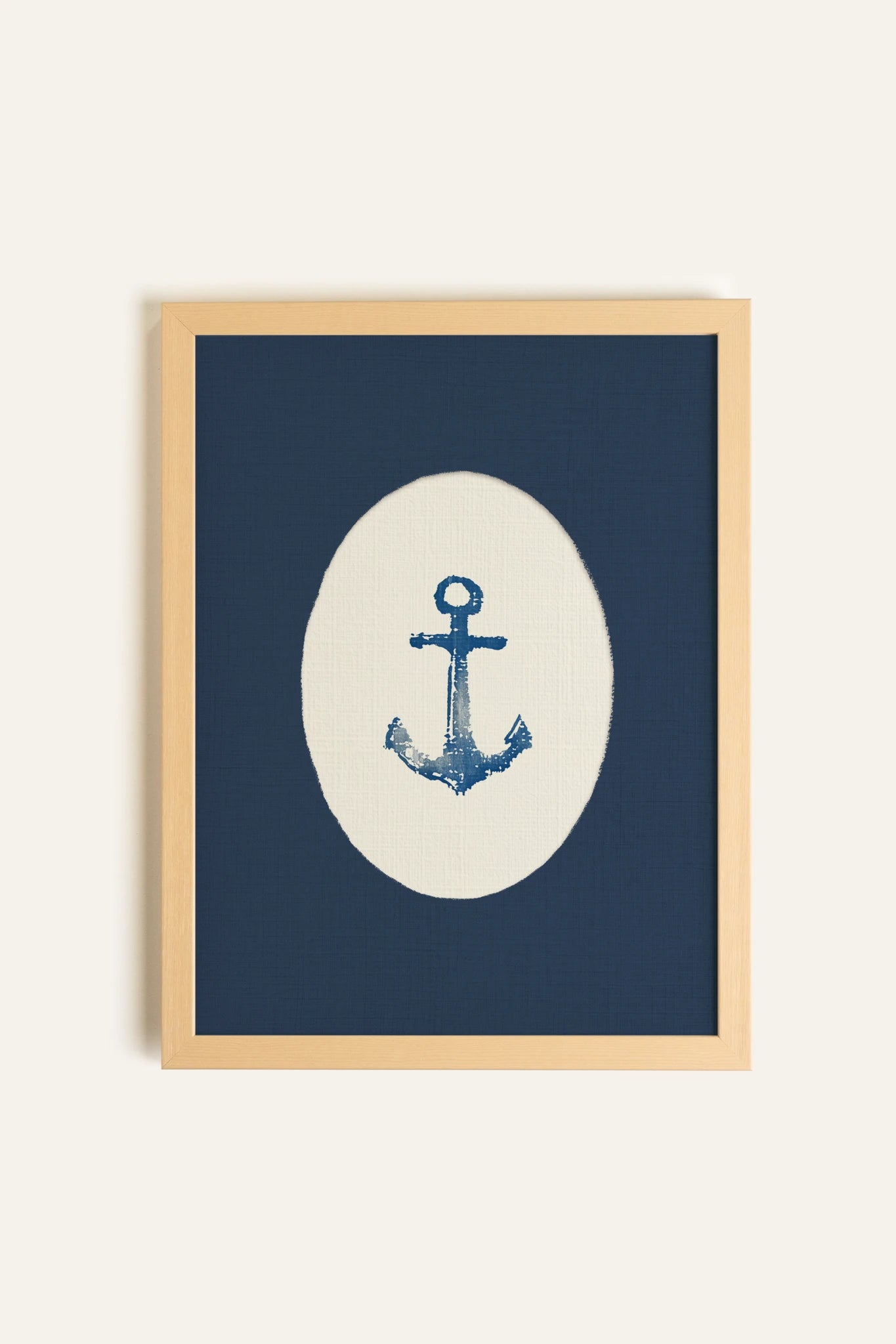 ANCRE MARINE, Work on canvas, light natural frame