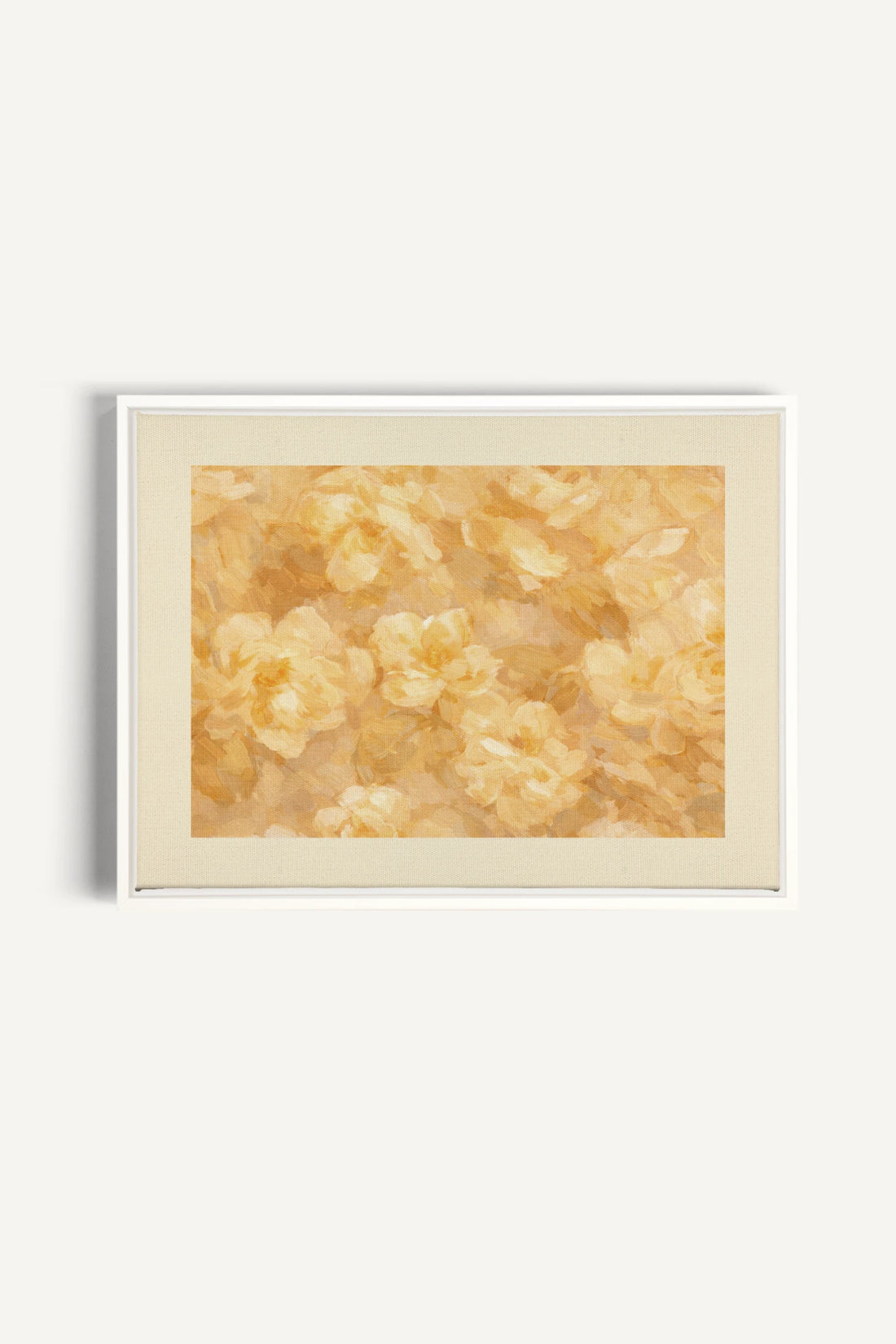 APRICOT PETALS, Oeuvre sur toile étirée, encadré Blanc